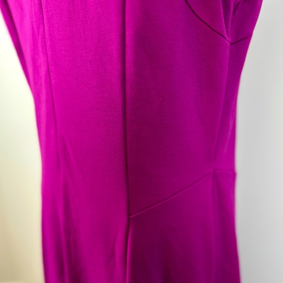 White House Black Market, berry colored fit & flare midi dress. Size Large - Picture 4 of 6